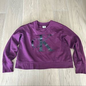 Calvin Klein jeans womens plum purple sweatshirt size XS comfy loungewear